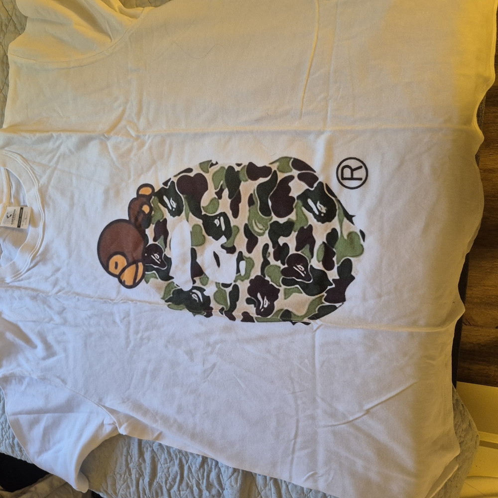 White Camouflage Graphic Short Sleeve Tee